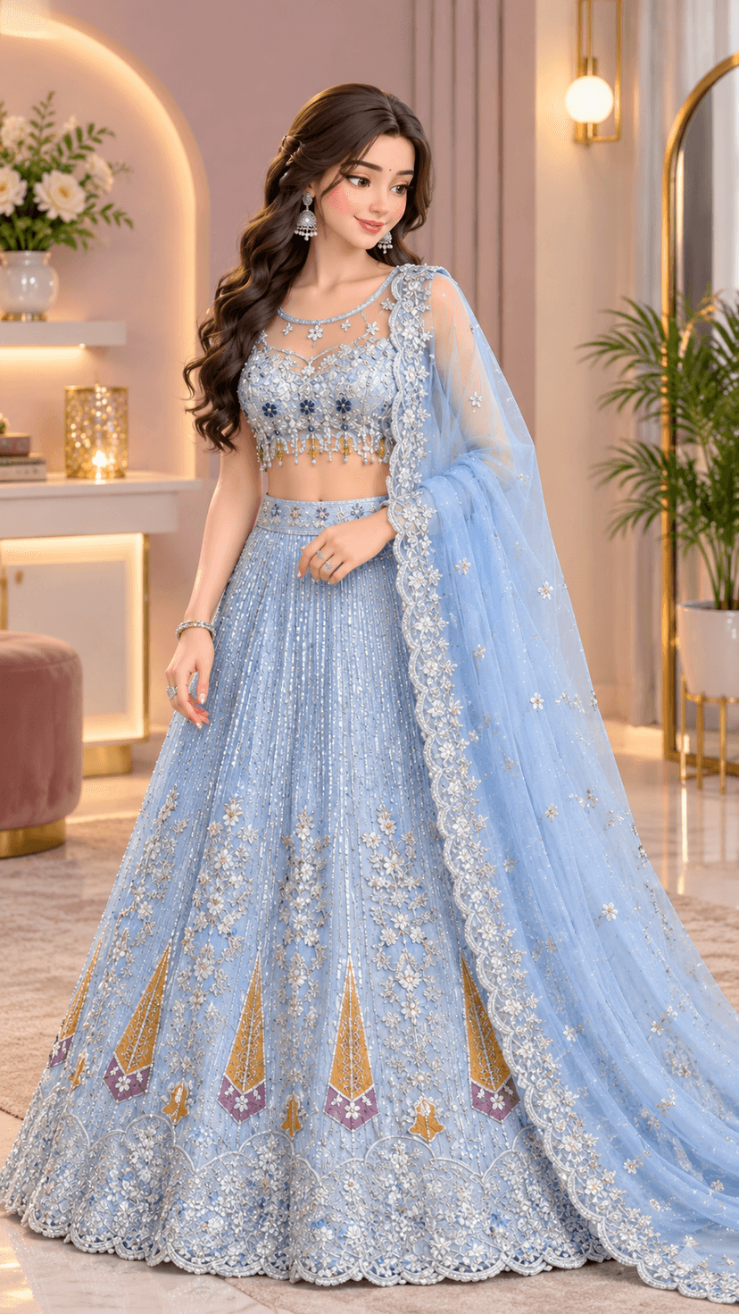 Lehenga Choli with Designer Blouse - Image 1
