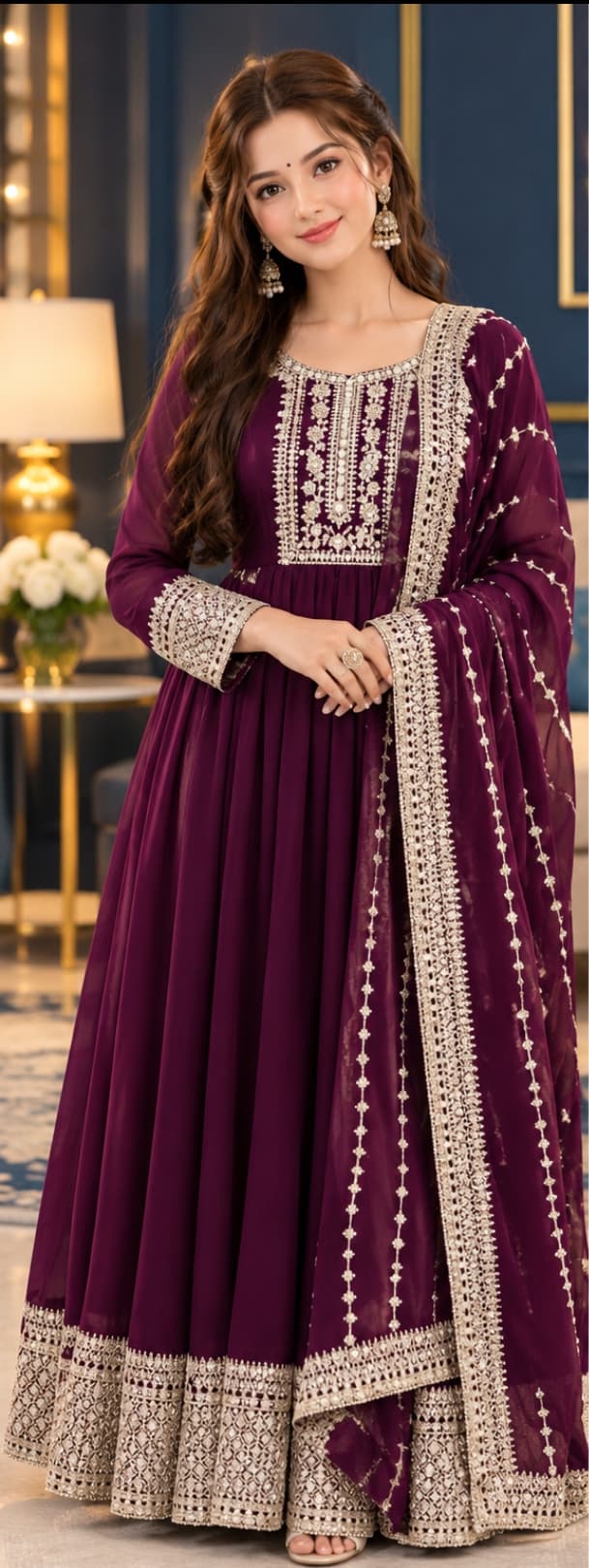 Special Embroidery Work Gown